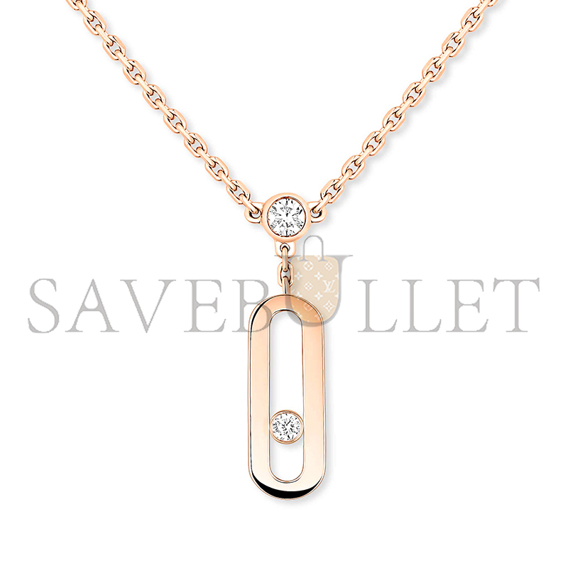MESSIKA MOVE UNO TWO-ROW NECKLACE PINK GOLD DIAMOND NECKLACE 08852-PG